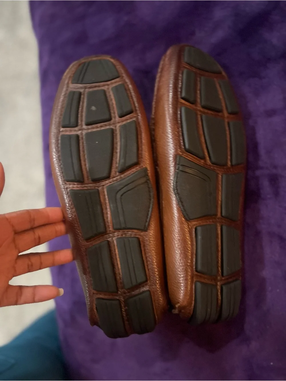 Saks Fifth Avenue Brown Leather Bit Loafers with Silver Hardware